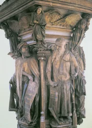 Daniel e Isaías en disputa, del pedestal hexagonal del Pozo de Moisés, 1395-1404